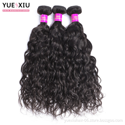 Indian Water Wave Bundles With Closure,Bohemian Hair Lace Closure,Skin Weft Seamless Hair Extensions
